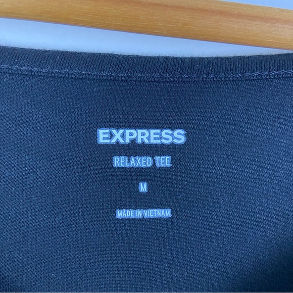 Express Relaxed Off The Shoulder London Tee Long Sleeve Black Medium - Picture 7 of 12